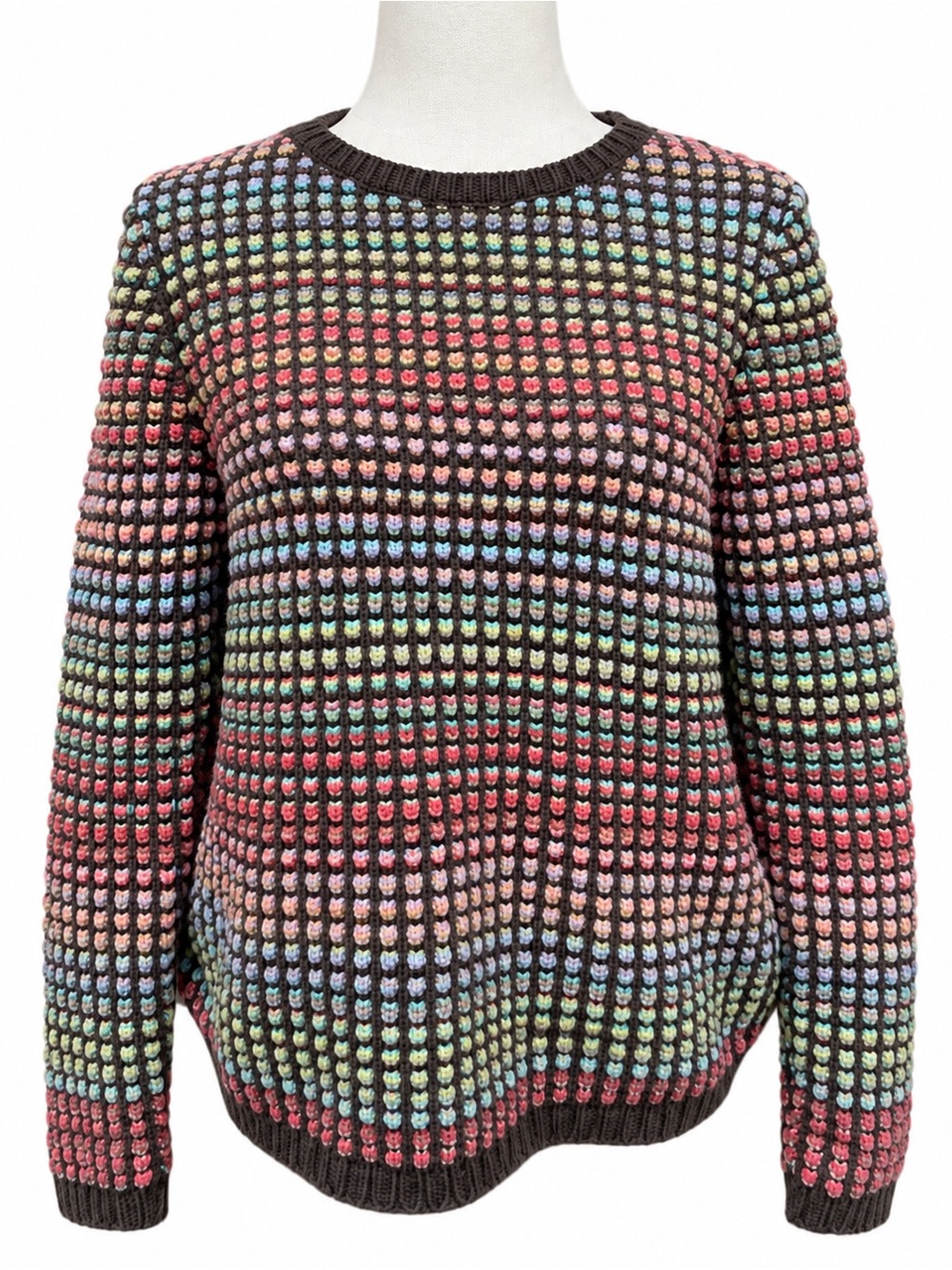 Vintage Liz Claiborne Multicolor Textured Knit Sweater Size Large - Cottagecore